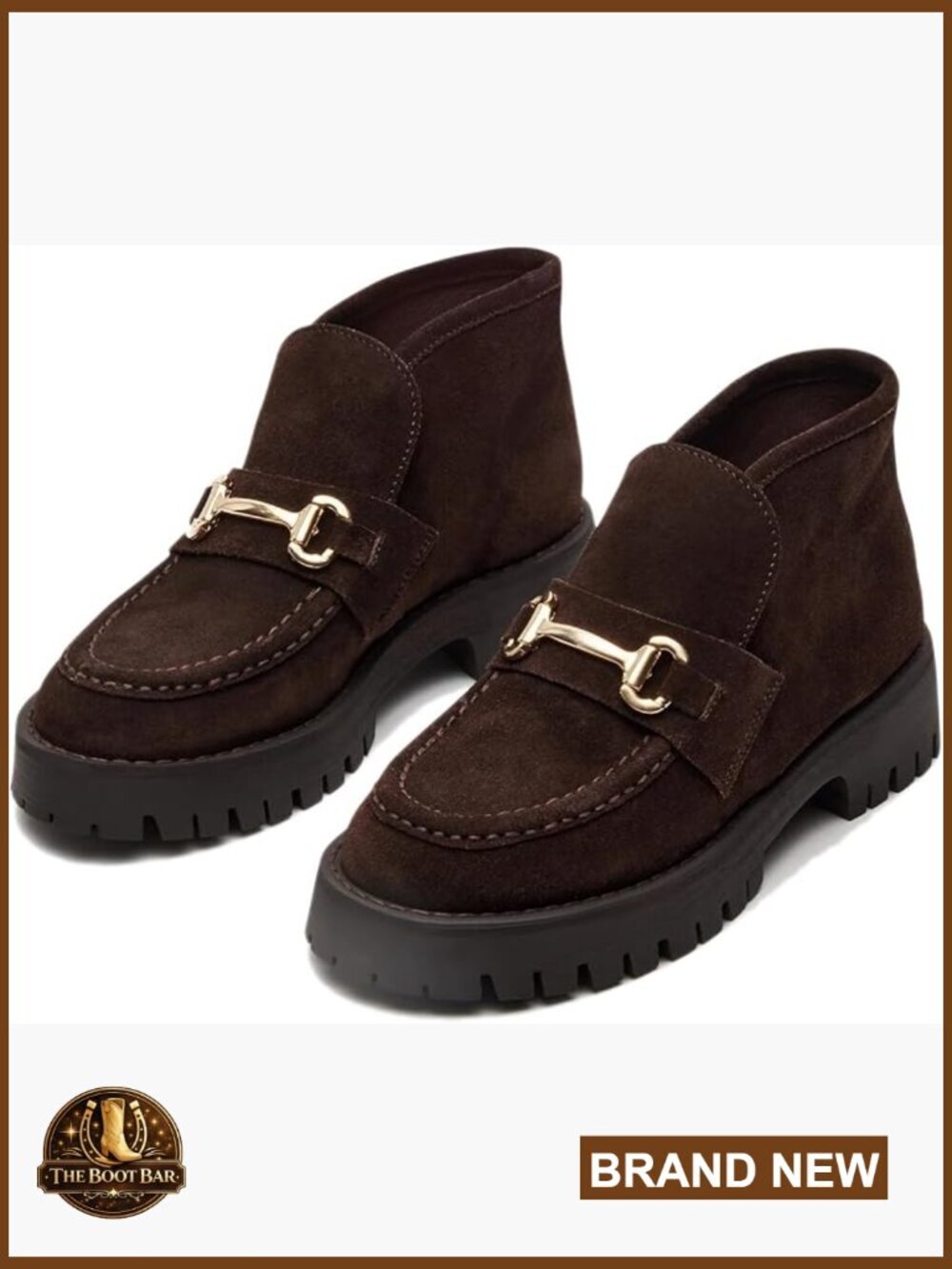 Chunky Platform Ankle Booties Slip On Round Toe Block Heel Short Boots